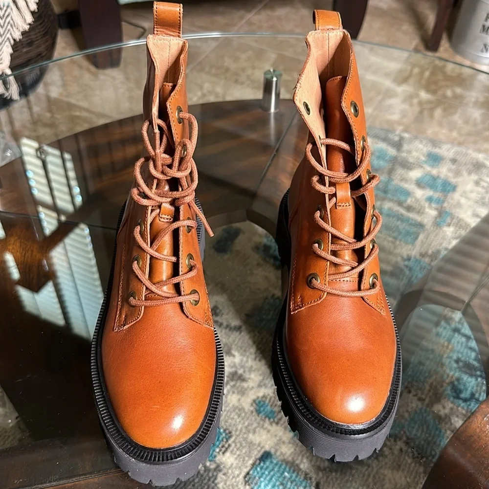 Madewell The Rayna Lace-Up Boot in Leather Sz‎ 6.5 & 8.5 - Picture 3 of 12